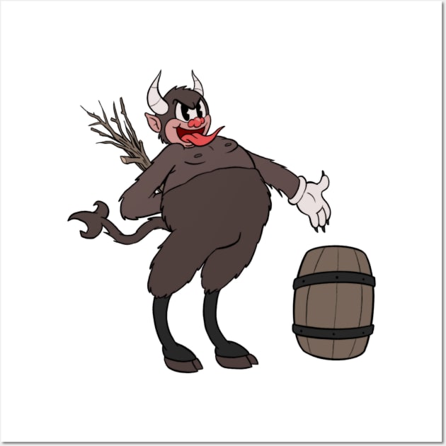 Krampus 1930s rubberhose style Wall Art by Kevcraven